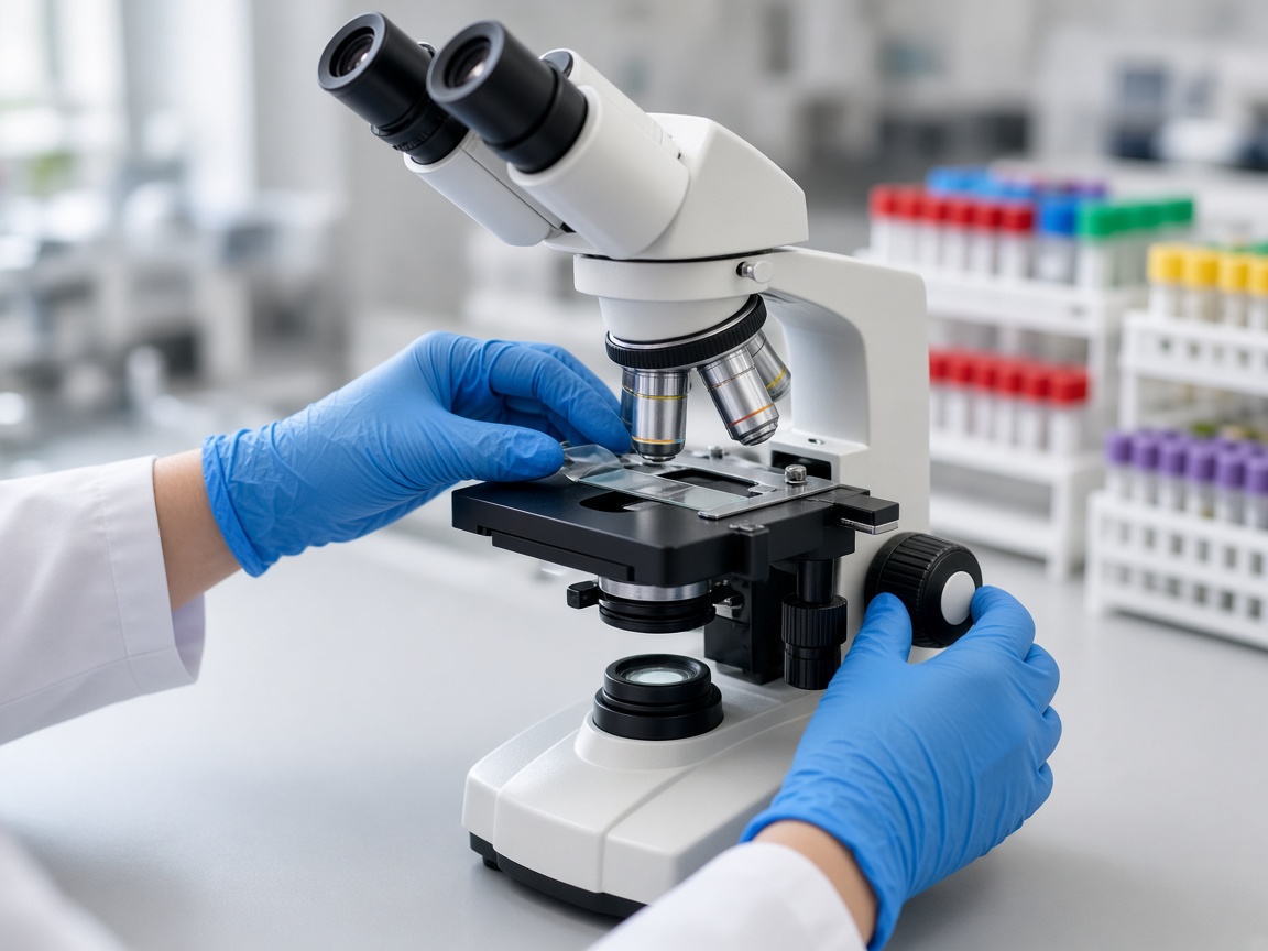 Poste de microscopie en laboratoire